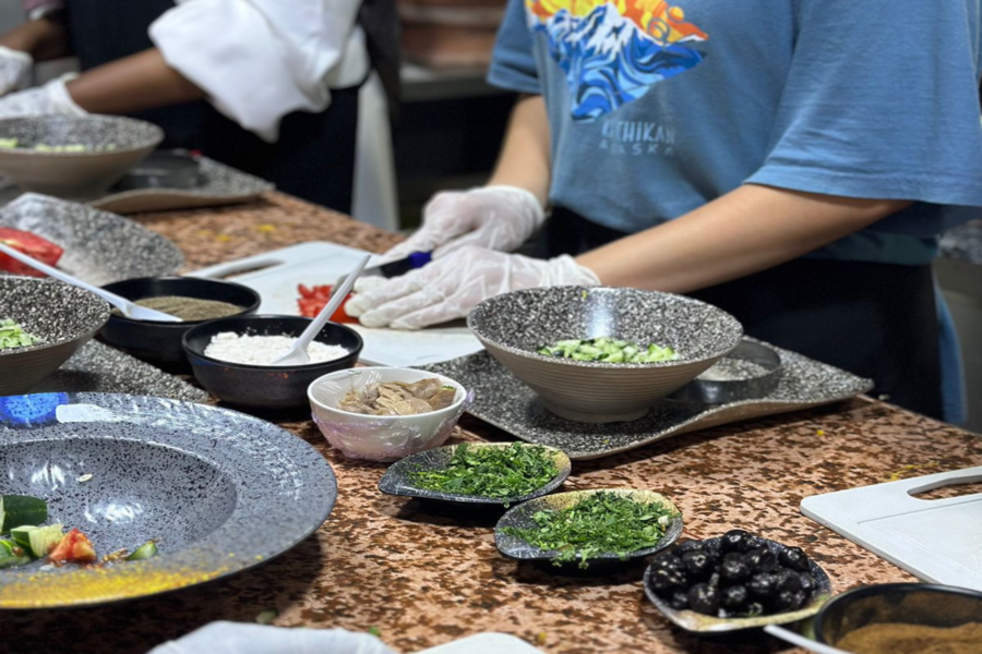 Aula de culinária marroquina Marrakech no Chouf l'Or com retirada