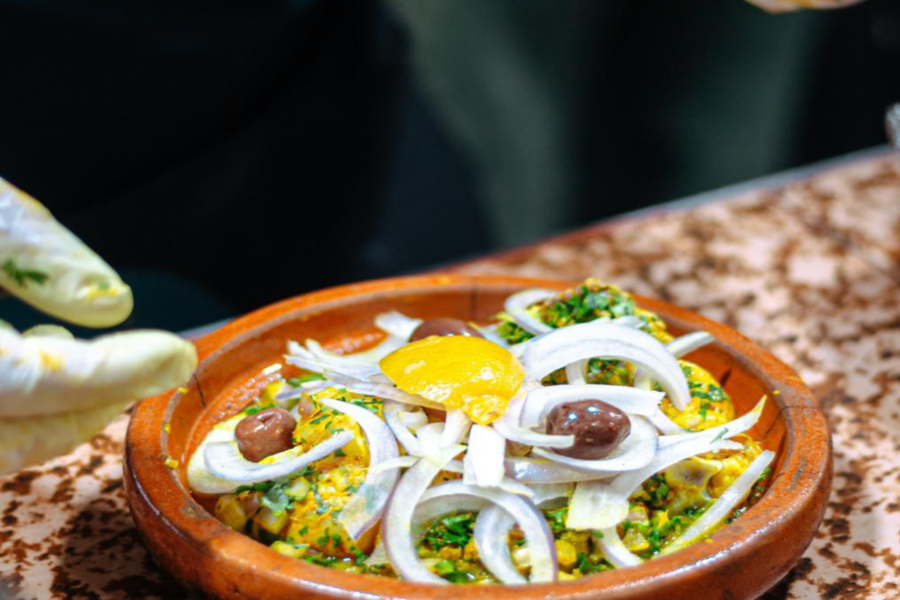 Aula de culinária marroquina Marrakech no Chouf l'Or com retirada
