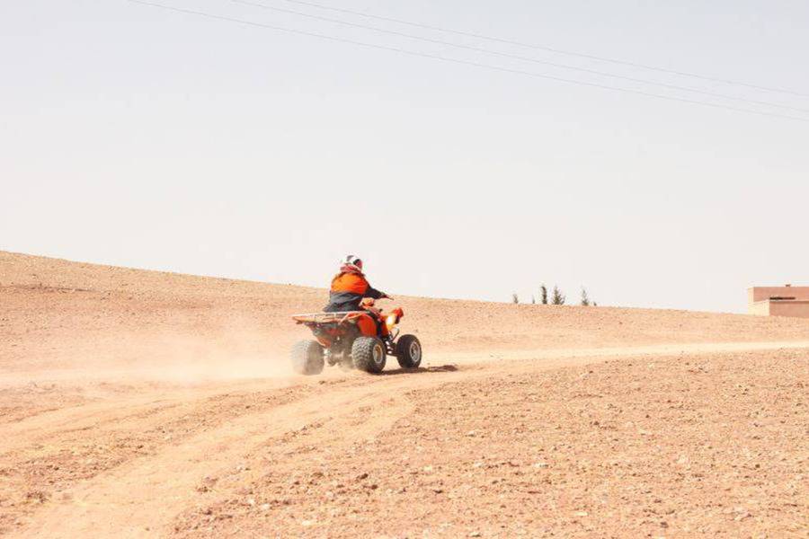 Quadriciclo, passeio de camelo e jantar no deserto rochoso de Agafay