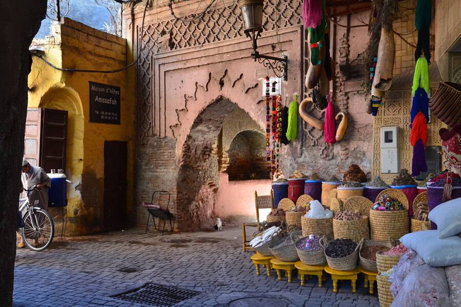 Mercado tradicional de Marrakech e visita à antiga Medina
