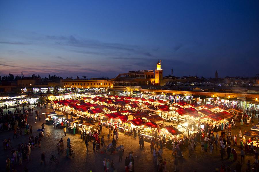 Mercado tradicional de Marrakech e visita à antiga Medina