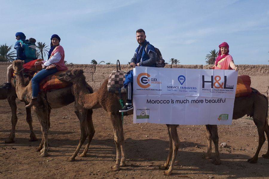 Passeio de camelo no Palmeraie de Marrakech